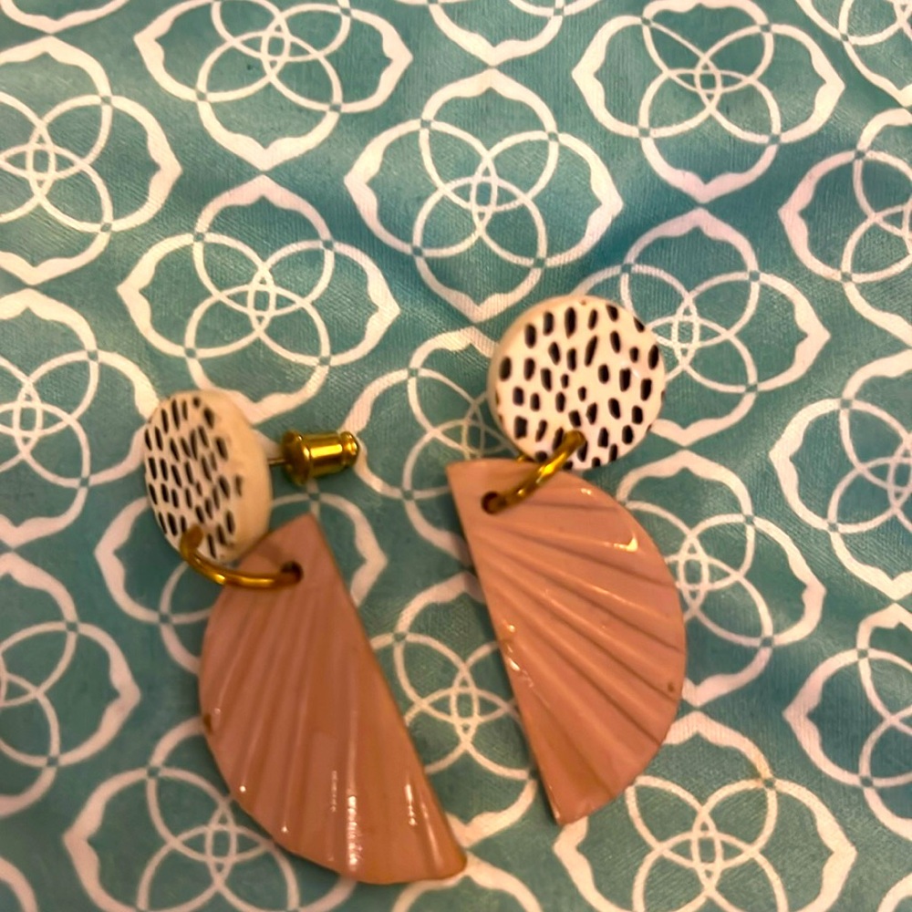 Pink ceramic earrings